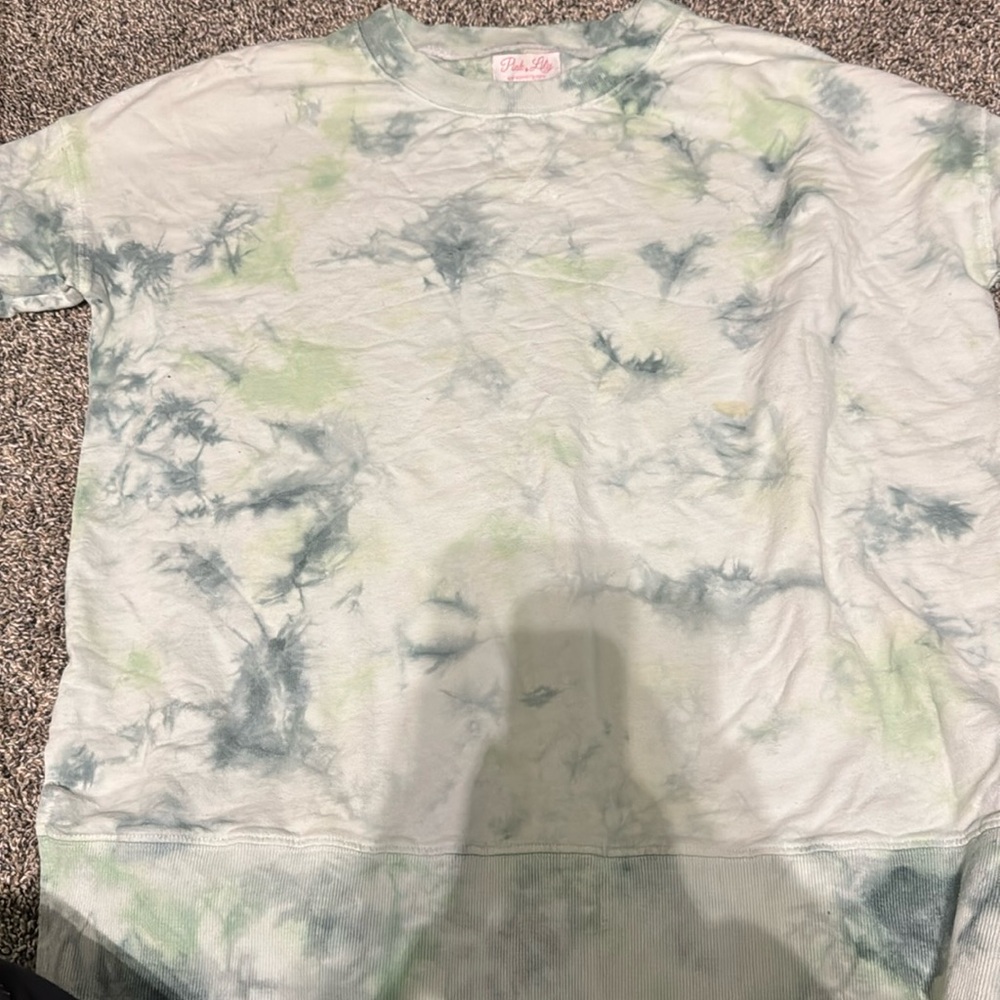 Pink lily tie die long sleeve